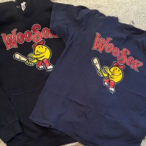 WooSox Bundle, Youth XL Tee, Men’s Small Hoodie